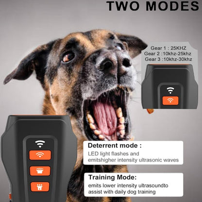 Dog Bark Deterrent Device, 3-In-1 Rechargable Ultrasonic Training Tool for Dogs, Safe and Easy to Use anti Bark Tool for Unwanted Dog Behavior